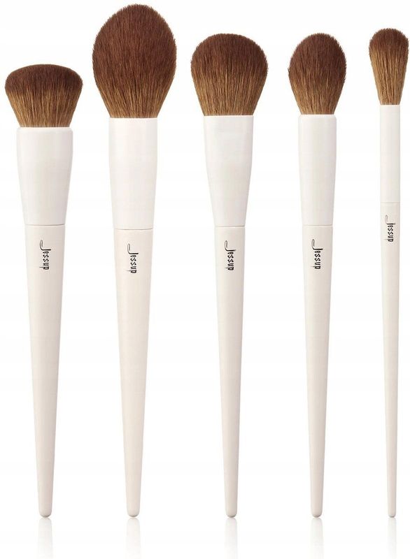 Jessup - T493 - Make-upborstelset - Lichtgrijs - 5-delige Gezichtsmake-upborstels