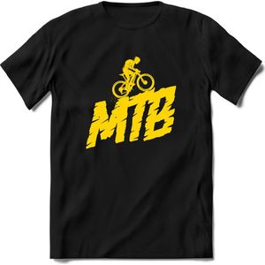 MTB Rider | TSK Studio Mountainbike kleding Sport T-Shirt | Neon Geel | Heren / Dames | Perfect MTB Verjaardag Cadeau Shirt Maat S