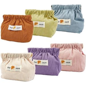 Shrapnel Draagbare Pouch Corduroy Opbergtas - Elastische Haarband Toilettas Organizer - Reizen Cosmetische Tas - Handtas Kleine Pouch Purse Case - Thuis Geschenken Portemonnee