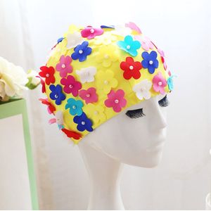 Winkrs -Bloemetjes Badmuts Mutlicolor - Douche accessoire, douchecap, haarbedekking, zwemmen