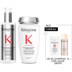 Kérastase Première Layering Duo + 2 Cadeaus - Pre-Shampoo 250ml & Shampoo 250ml + Shampoo 80ml & Haarolie 15ml Cadeau - Voor Overbewerkt & Beschadigd Haar