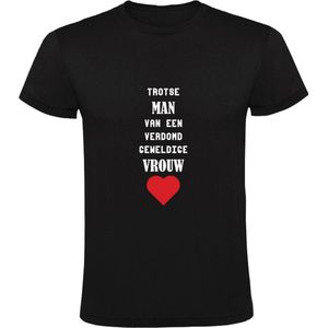 Trotse man van een verdomd geweldige vrouw Heren T-shirt | liefde | relatie | partner | love | lief