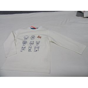 noukie's , jongens , t-shirt met lange mouw , gebroken wit ,  18maand 86