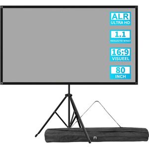 White-Label® Beamerscherm - Projectiescherm - Projectiedoek - Zwart