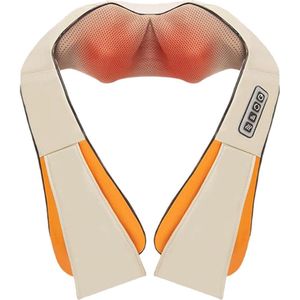 Nekmassager - Rug-, nek- en schoudermassager - Met verwarmingsfunctie - Elektrische Shiatsu-massager - Nekmassager - Cadeau voor mama, papa, dames en heren - Beige