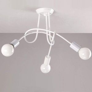 Industriële retro metalen plafondlamp - kroonluchter lampenkap - E27 moderne hanglamp - woonkamer slaapkamer eetkamer - wit 3 lampen - zonder lamp