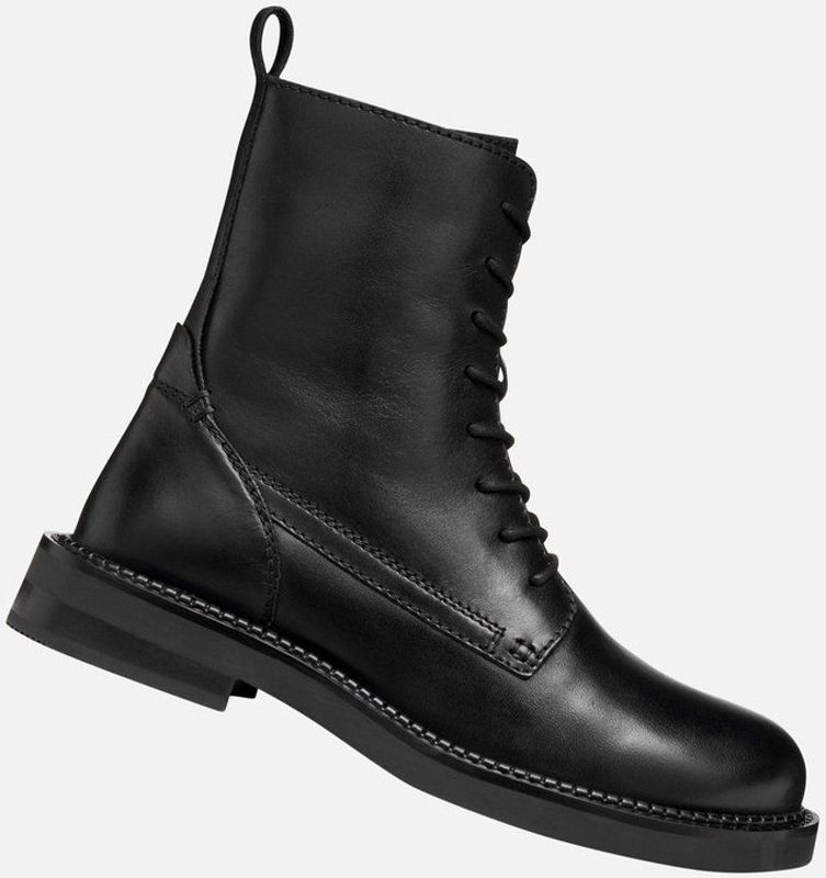 GEOX - Serilda - Veterboots - Zwart - Ademende Leren Bottines