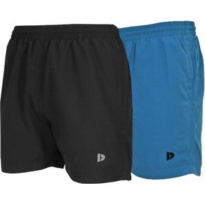 2-Pack Donnay Sport/Zwemshort Toon - Sportbroek - Heren - Black/Petrol blue (612) - maat XL