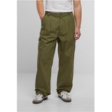 Urban Classics - Wide Pleated - Cargobroek - Olijfgroen - Taille 32 inch