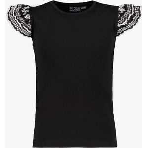 TwoDay meisjes top met vlindermouwtjes zwart - Maat 158/164