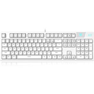 SunSonny N-J11PRO Mechanisch Gaming Toetsenbord Wit - 104 Keys Ergonomisch Bedraad RGB Gaming Keyboard - Red Switches