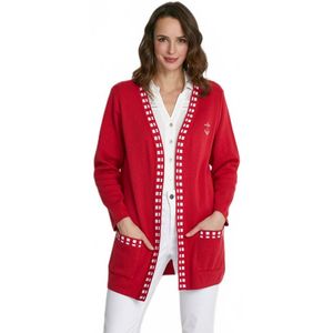 Lang gebreid katoenen vest