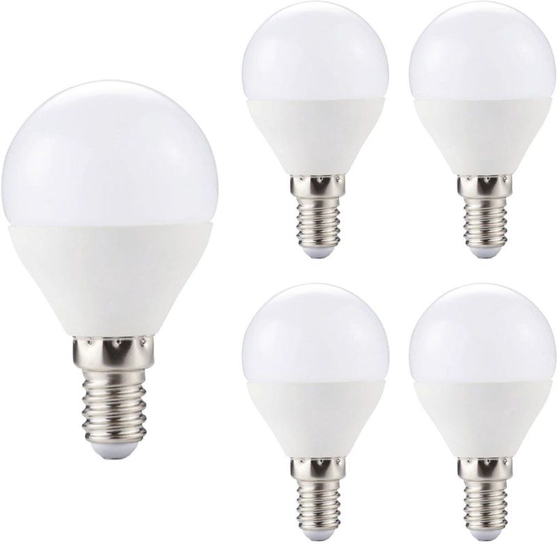 Kobi - LED Lamp Mini Bolvorm - E14 - 6W - 470lm - 4000K - 230V - Set van 5