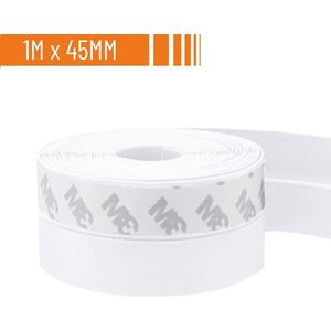 Simple Fix Tochtstrip - 45mm x 1 Meter - Tochtstrips voor Deuren - Tochtstopper - Tochtrol - Tochtband - Hoogwaardig Silicone - Zelfklevend en Isolerend - Wit