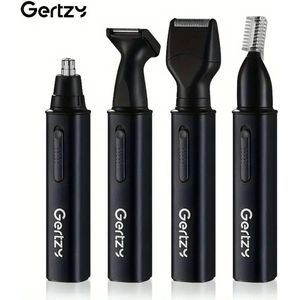 4-in-1 Gertzy Scheerapparaat voor Dames en Heren – Body Shaver + Precisietrimmer, Baard/Wenkbrauw + Oor/Neustrimmer – USB-Oplaadbare Full Body Groomer Kit – Voor een complete en perfecte Lichaamshaar verzorging - Kleur Zwart