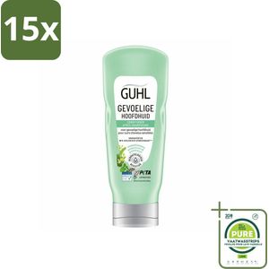 15 x Guhl - Conditioner - Gevoelige Hoofdhuid - 200 ml - Grootverpakking - Haarverzorging Gevoelige Hoofdhuid - Conditioner Gevoelige Hoofdhuid - Milde Conditioner - Conditioner Droge Hoofdhuid - Conditioner Jeuk