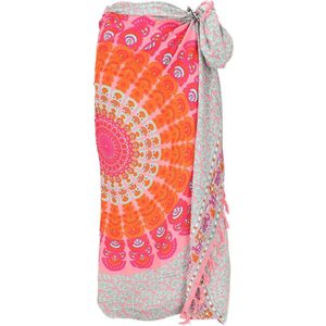 Pareo Sarong Wanddoek Wikkelrok Mandala Mint/Oranje Unisex