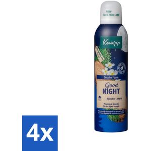 4 x Kneipp - Douche schuim - Good Night - Alpenden & Amyris - 200 ml - Douche Foam - Ontspannende Douche - Slaapbevorderend - Natuurlijke Essentiële Oliën - Alpenden