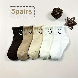 Sokken kinderen 1 tot 3 jaar - Smiley - Beige Bruin Wit - Zwart Grijs Blauw