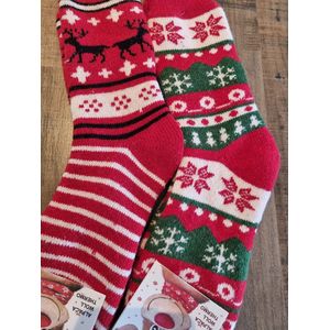 2 Paar - Alpaca Wollen Sokken - Maat 35-38 - Kerstsokken - Wintersokken - Cadeau Artikel - Wandelsokken - Slaapsokken