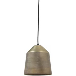 LM-Collection Gianni Hanglamp - Ø16x17cm - E27 - antiek Brons - Metaal - hanglampen eetkamer, hanglamp zwart, hanglampen woonkamer, hanglamp slaapkamer, hanglamp kinderkamer, hanglamp rotan, hanglamp hout, hanglamp industrieel