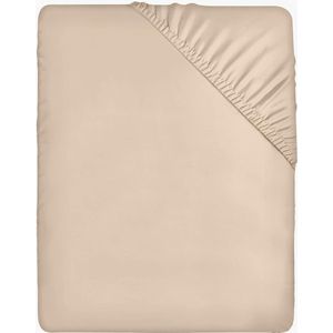 Hoeslaken 90x200cm - beige - geborsteld microvezel hoeslaken - 35 cm diepe zak