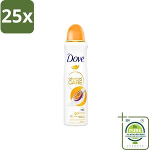 25 x Dove - Deospray - Passievrucht & Citroengras - 150 ml - Grootverpakking - Deodorant - Anti-transpirant - Passievrucht - Citroengras - Dove