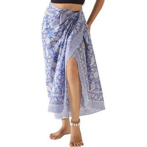 Katoenen Sarong Met Blokpatroon - 185 x 109 cm