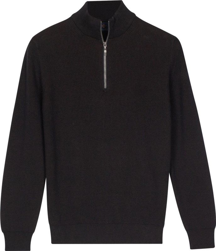 Baileys - Ribgebreide Trui - Katoenen Pullover - Navy - 528419-60