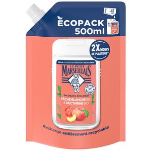 Le Petit Marseillais Extra Milde Douchegel Witte Perzik en Biologische Nectarine Eco-Refill 500 ml