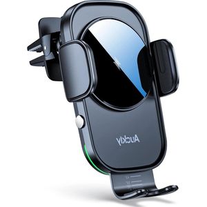 15W snelle draadloze auto oplader met automatische klem - iPhone Samsung elektromagnetische inductie zwart