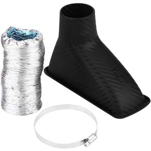 Air Intake Turbo Universal Car Modified Front Bumper Air Intake Turbo Air Intake Turbo Turbine Intake Pipe Funnel(Square)