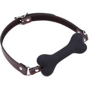 Bone Gag Ball Silicone 12 cm Black