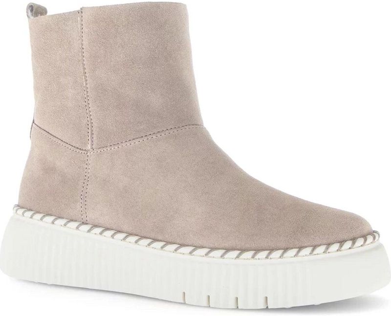 Gabor - Winterlaarzen - Lichtbeige - Plateau Enkellaars met Praktische Binnenzijde Ritssluiting