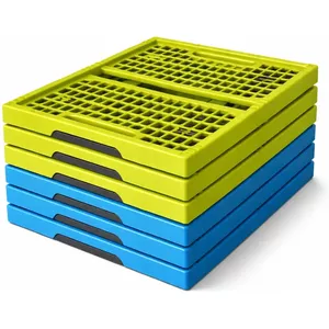 Boîte pliable couvercle, lot de 2, caisse de rangement, plastique