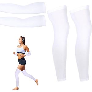 Content in HTML - 2 paar kuitbandage elleboogbandenset - kuitcompressie - kuitbeenwarmers - mannen en vrouwen - voetbal sport hardlopen - zwelling herstel - wit .