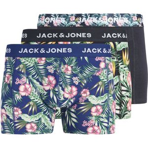 Jack & Jones heren 3P boxer trunks sean flowers blauw