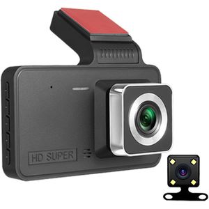 Verbeter de rijveiligheid met dashcams - Nieuwe dashcams voor en achter, dashcams voor voertuigen voor en achter, Ring-autocamera die 360 ​​graden opnames voor en achter maakt (met 64G)