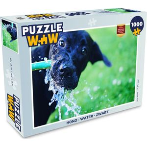 Puzzel Hond - Water - Zwart - Legpuzzel - Puzzel 1000 stukjes volwassenen
