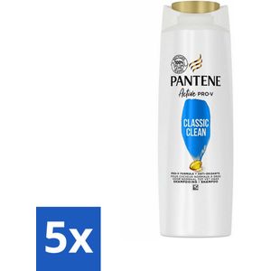 Pantene - Shampoo - Classic Clean - Verfrissende Reiniging - Voor Normaal Haar - 225 ml - Bulkverpakking - 5 stuks