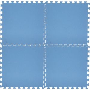 32x stuks Foam puzzelmat zwembadtegels/fitnesstegels blauw 50 x 50 cm