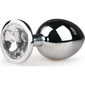 Metalen Buttplug met Zilveren Diamant - M