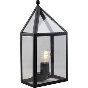 Olucia Janco - Klassieke Buiten wandlamp - Glas/Staal - Zwart