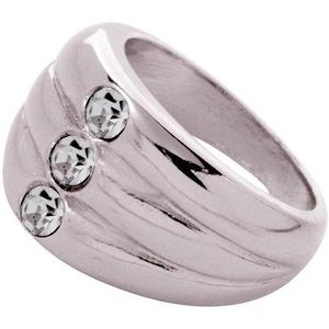 TOV Essentials Ring 1801.003.292.16 - Layered Stone Ring - 16 - Zilverkleurig/Zwart