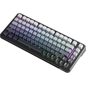 ATTACK SHARK M86PRO - Draadloze Mechanisch Gaming Toetsenbord - RGB Light Strip - Side Printed PBT Keycaps - Gasket Mod - Wired/2.4G/Bluetooth Tri-Mode - 83keys - Moonlit Night