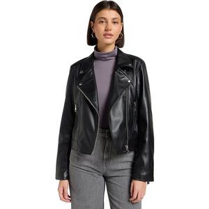 Lee - Moto Jack - Zwart - Dames - Relaxed Model - Lange Mouwen - Asymmetrische Ritssluiting