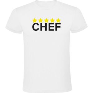 5 sterren chef Heren T-shirt - eten - koken - keuken - relatie - kok - gezin - hobby - feest - verjaardag - grappig