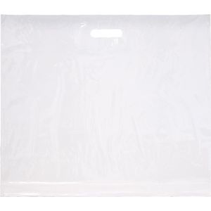 250x Plastic tassen 60x51+2x4cm wit