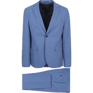 Suitable - Strato Ossi Kostuum Wol Blauw - Heren - Maat 50 - Slim-fit