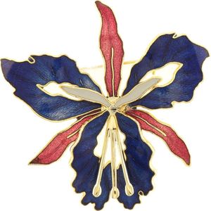 Behave - Broche Bloem - Roze Blauw - Emaille Sierspeld